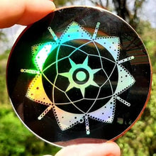 Load image into Gallery viewer, Anunnaki Communication Rainbow Holographic 3" Energy Disks – 5 Disk Set