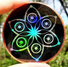 Load image into Gallery viewer, Anunnaki Communication Rainbow Holographic 3" Energy Disks – 5 Disk Set