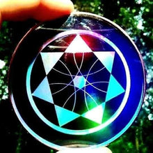 Load image into Gallery viewer, Anunnaki Communication Rainbow Holographic 3" Energy Disks – 5 Disk Set