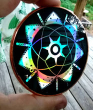 Load image into Gallery viewer, NEW! Rainbow Holographic Ea - Enki - 2011 Crop Circle Energy Disk!