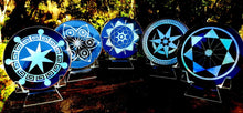 Load image into Gallery viewer, Anunnaki Communication Rainbow Holographic 3" Energy Disks – 5 Disk Set