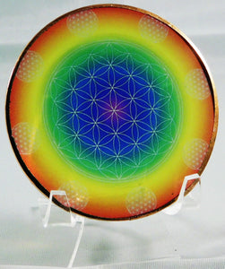 Rainbow Flower of Life Healing Disk