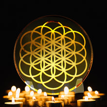 Load image into Gallery viewer, Flower Of Life - Golden Abundance Disk 3"