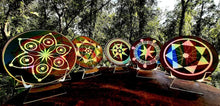 Load image into Gallery viewer, Anunnaki Communication Rainbow Holographic 3&quot; Energy Disks – 5 Disk Set