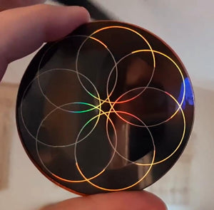 New! Rainbow Holographic 432 Hz  & New 7-Petaled "Seed Of Life"  Anunnaki Energy Disk