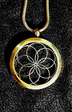 Load image into Gallery viewer, New 7-Petaled Lotus (Seed Of Life) 18k Gold Plated Pendant!