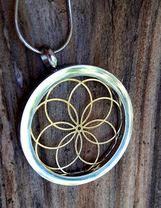 New 7-Petaled Lotus (Seed Of Life) 18k Gold Plated Pendant!