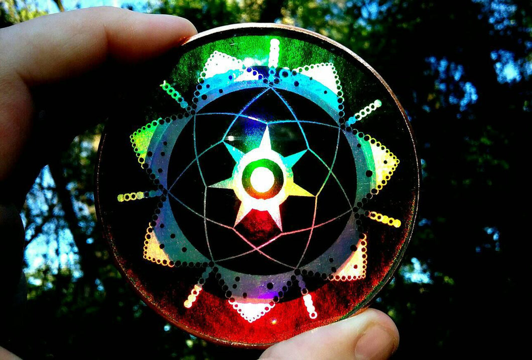 NEW! Rainbow Holographic Ea - Enki - 2011 Crop Circle Energy Disk!