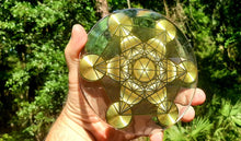 Load image into Gallery viewer, Metatron Cube - Golden Abundance Disk 6&quot;