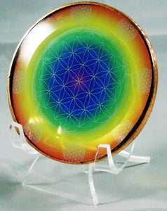 Rainbow Flower of Life Healing Disk