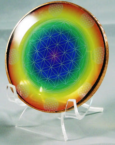 Rainbow Flower of Life Home Energy Disk