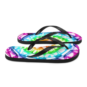 432 Hz Flip Flops -  Reversed  Human Rainbow 7 Chakra Colors - Purple on outside to red in the center