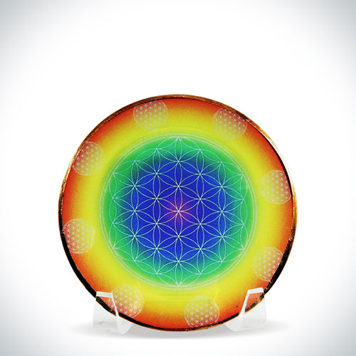 Rainbow Flower of Life Home Energy Disk