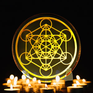 Metatron Cube - Golden Abundance Disk 3"