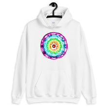 Load image into Gallery viewer, 432 Hz Unisex Hoodie - Reversed Human Rainbow 7 Chakra Colors - Purple on outside to Red in the center