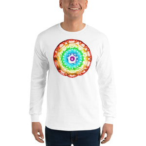 Men’s Long Sleeve 432 Red to Purple with White background Shirt