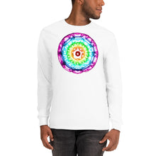 Load image into Gallery viewer, Men’s Long Sleeve 432 Hz Purple to Red with White Background Shirt