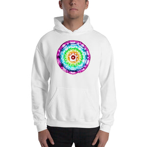 432 Hz Unisex Hoodie - Reversed Human Rainbow 7 Chakra Colors - Purple on outside to Red in the center